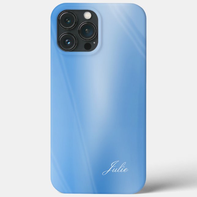 Coques Case-Mate iPhone Julie - Votre nom Modèle, Belles tons Bleus  (Verso)
