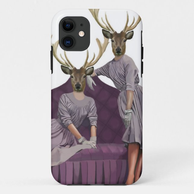 Coques Case-Mate iPhone Jumeaux de cerfs communs dans Dresses.jpg pourpre (Dos)