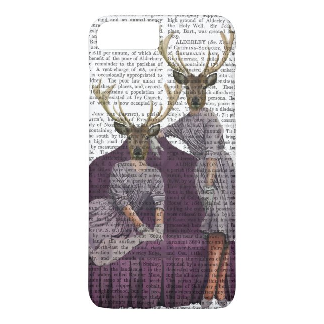 Coques Case-Mate iPhone Jumeaux de cerfs en violet (Dos)