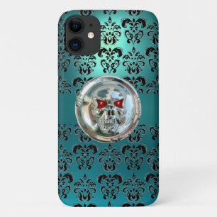 Coques Pour iPhone JUMEAUX TURQUOISE TURQUOISE BLEU DAMASK rouge noir