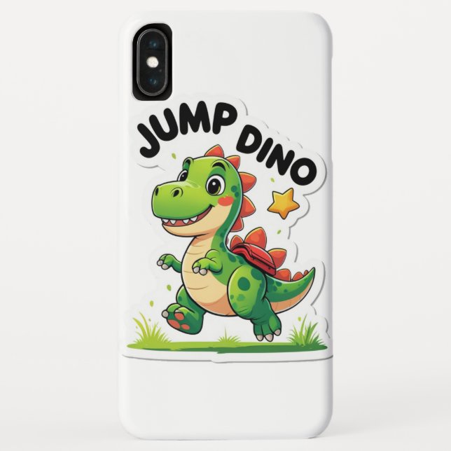 Coques Case-Mate iPhone Jump Dino - Sticker de dessin animé (Dos)