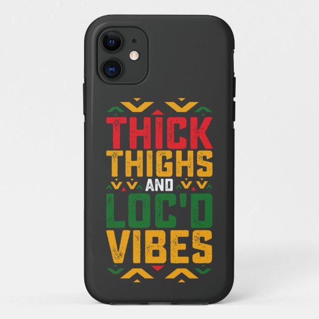 Coques Case-Mate iPhone Juneteenth Épaisses Vibes Locd Afro-Américain (Dos)