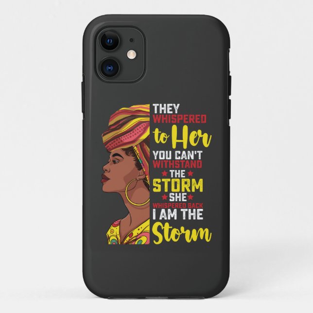 Coques Case-Mate iPhone Junetten Je Suis La Tempête Melanin Black Girl (Dos)