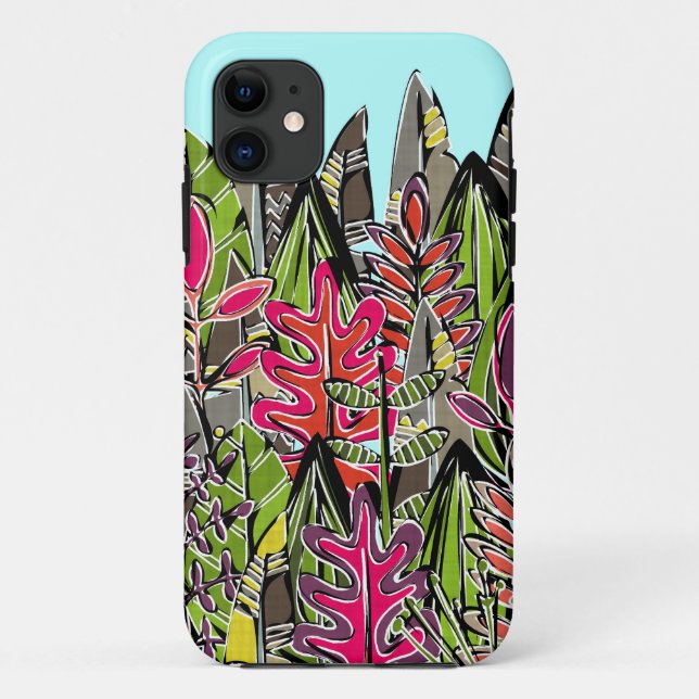 Coques Case-Mate iPhone jungle de feuilles et de plumes (Dos)