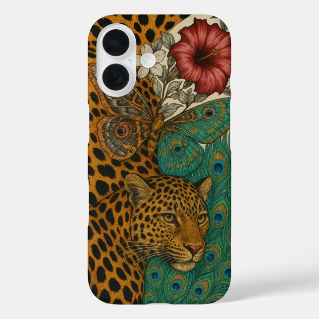 Coques Case-Mate iPhone Jungle Majesty : Leopard & Nature Collage (Verso)
