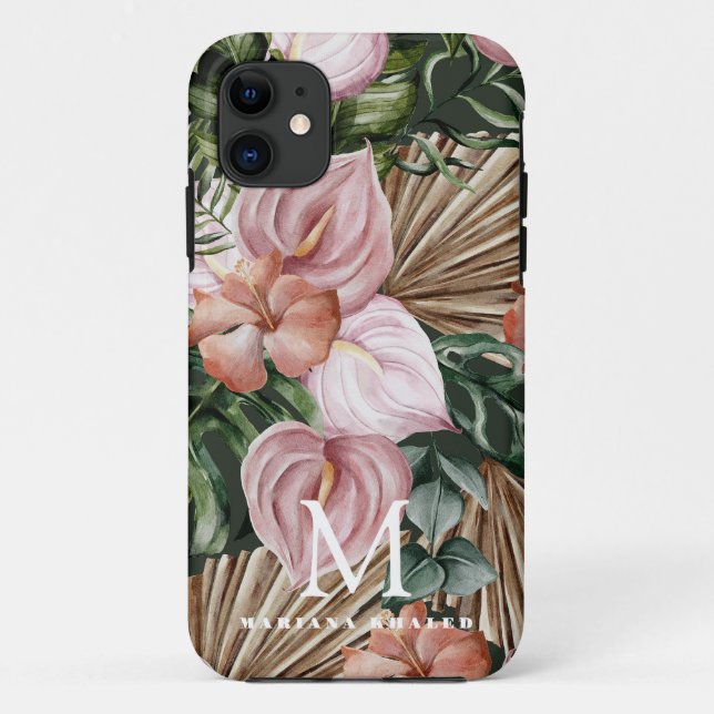 Coques Case-Mate iPhone Jungle palmier feuille fleurs de la forêt tropical (Dos)