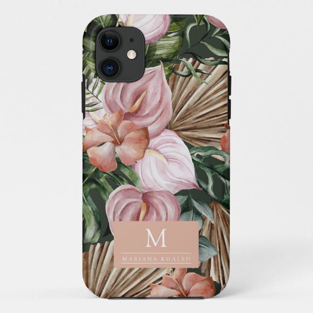 Coques Case-Mate iPhone Jungle palmier feuille fleurs de la forêt tropical (Dos)