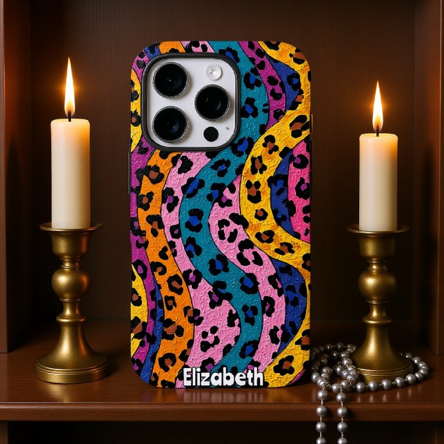 Coques Case-Mate iPhone Jungle texturée : Empreinte de léopard tourbillonn (Créateur téléchargé)