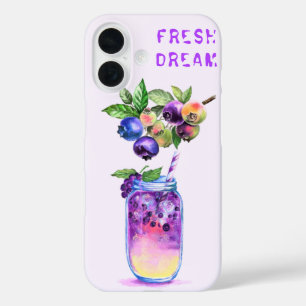 Coque Pour iPhone 16 Jus de bleuets Cool Boire des fruits