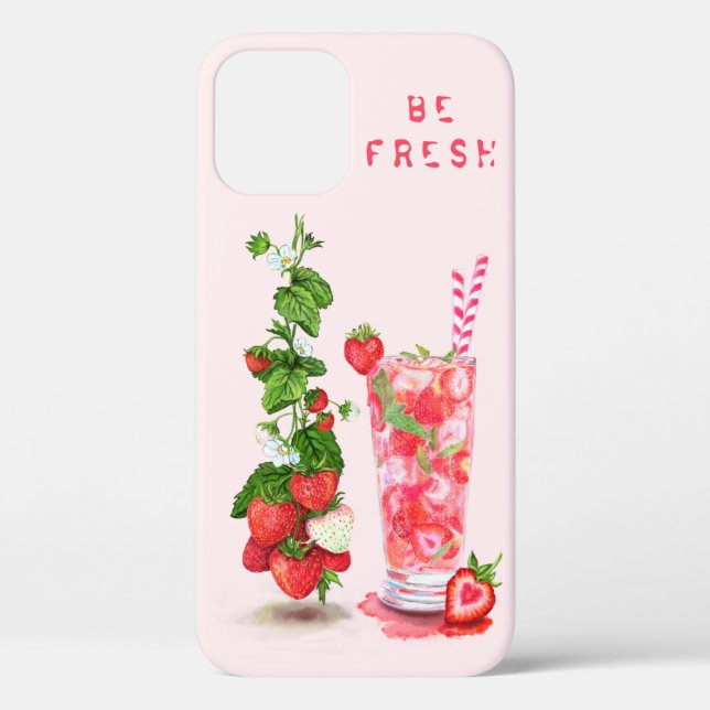 Coques Case-Mate iPhone Jus de fraise frais Boisson Cool - Fruits d'été (Verso)