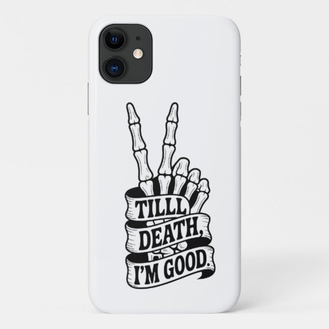 Coques Case-Mate iPhone Jusqu'à la mort Paix Main Squelette  (Dos)