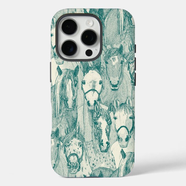 Coques Case-Mate iPhone juste chevaux perle viridian (Verso)