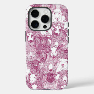 Coque iPhone 16 Pro juste mouton cerise blanc