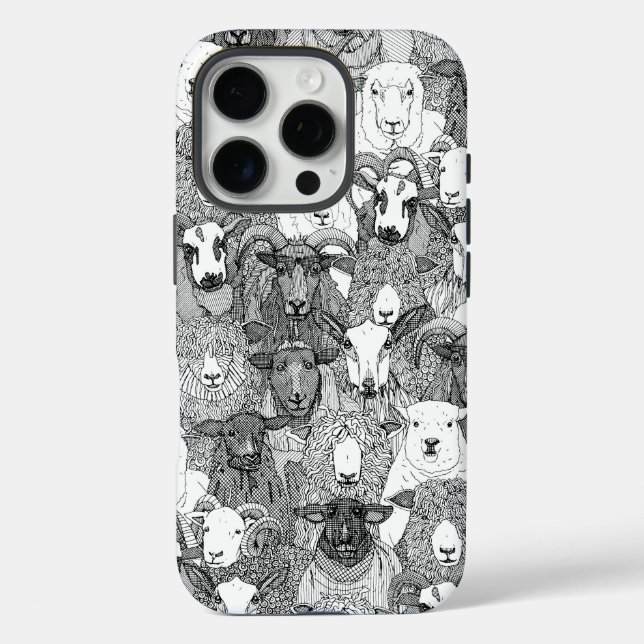 Coques Case-Mate iPhone juste moutons noir blanc (Verso)
