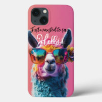 Juste pour dire Bonjour design de lama coloré