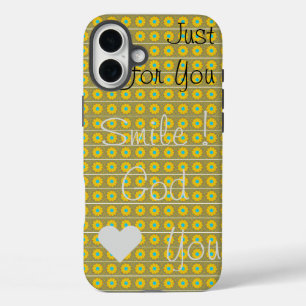 Coque Pour iPhone 16 Plus Juste pour vous, Smile God Love You Sunflower & Cy