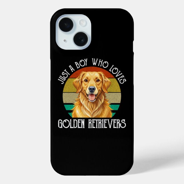 Coques Case-Mate iPhone Juste un garçon qui aime les Golden Retrievers (Verso)