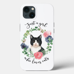 Case-Mate iPhone Case Juste une fille qui aime les chats Blue Floral