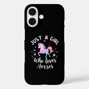 Coque Pour iPhone 16 Juste une fille qui aime les chevaux