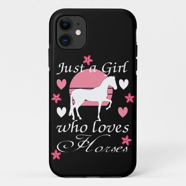 Coques Case-Mate iPhone Juste Une Fille Qui Aime Les Chevaux En Rose Clair (Dos)