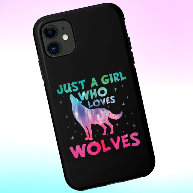 Coques Case-Mate iPhone Juste une fille qui aime les loups aquarelle (Créateur téléchargé)