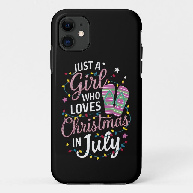 Coques Case-Mate iPhone Juste une fille qui aime Noël en juillet été (Dos)