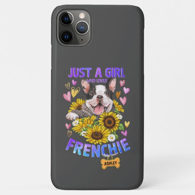 Coques Case-Mate iPhone Juste une jolie fille aime le tournesol bouledogue (Dos)