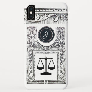 Coque Pour iPhone XS Max JUSTICE BUREAU JURIDIQUE, PROCUREUR Monogramme Bla