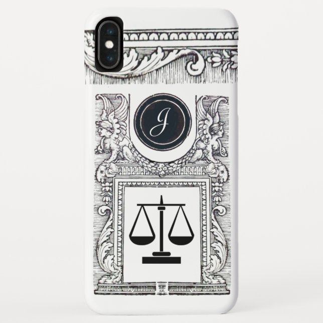 Coques Case-Mate iPhone JUSTICE BUREAU JURIDIQUE, PROCUREUR Monogramme Bla (Dos)