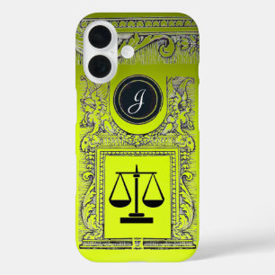 Coques iPhone 16 JUSTICE BUREAU JURIDIQUE, PROCUREUR Monogramme Jau