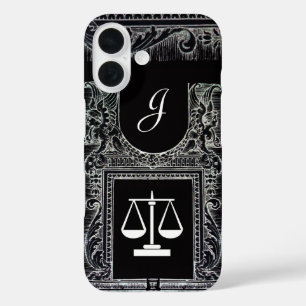 Coque Pour iPhone 16 JUSTICE BUREAU JURIDIQUE, PROCUREUR Monogramme Noi