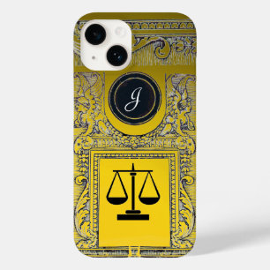 Coque Pour iPhone 14 JUSTICE BUREAU JURIDIQUE, PROCUREUR Monogramme or