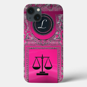 iPhone 13 Case JUSTICE BUREAU JURIDIQUE, PROCUREUR Monogramme ros
