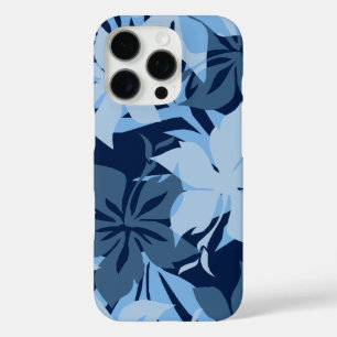 Coque iPhone 16 Pro Kaanapali Camo Hawaïen Hibiscus Bleu