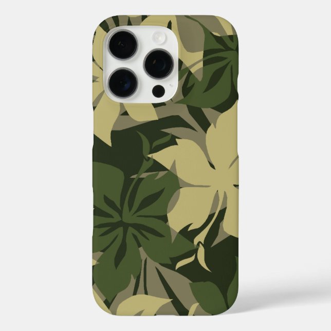 Coques Case-Mate iPhone Kaanapali Camo Hawaii Hibiscus Olive (Verso)