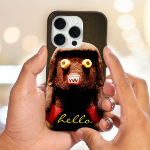 Coque iPhone 16 Pro Kachina Doll Face Photo Hello Script Bold Cute