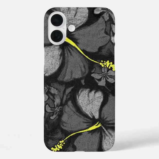 Coques Case-Mate iPhone Kahala Hibiscus Hawaii Lava Rock Noir (Verso)