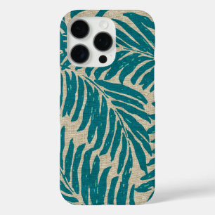 Coque iPhone 16 Pro Kahanu Palms Hawaiian Linen Texture