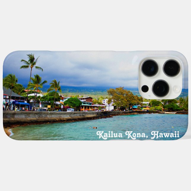 Coques Case-Mate iPhone Kailua Kona Pier Hawaii Art numérique de peinture  (Verso (horizontal))