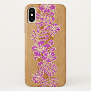 Case-Mate iPhone Case Kalaheo Hawaïen Hibiscus Tapa Faux Wood
