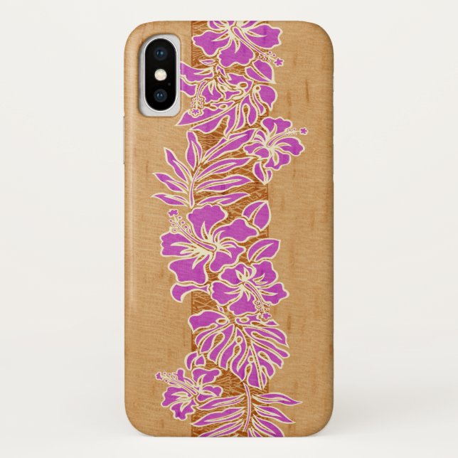 Coques Case-Mate iPhone Kalaheo Hawaïen Hibiscus Tapa Faux Wood (Dos)