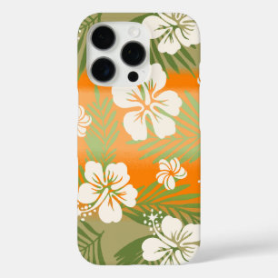 Coque iPhone 16 Pro Kalani Tie Dye Mélange Hibiscus Tropical - Orange