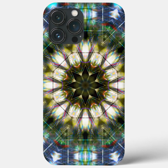 Coques Case-Mate iPhone Kaléidoscope circulaire et étoile en acrylique (Verso)