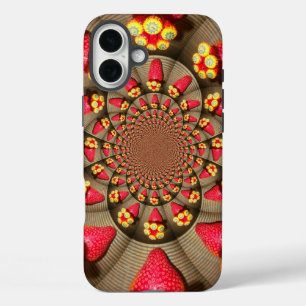 Coques iPhone 16 Plus Kaleidoscope de Fraises   Délice Rouge Coloré Art
