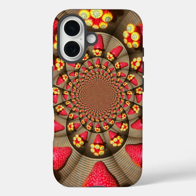 Coques Case-Mate iPhone Kaleidoscope de Fraises | Délice Rouge Coloré Art (Verso)