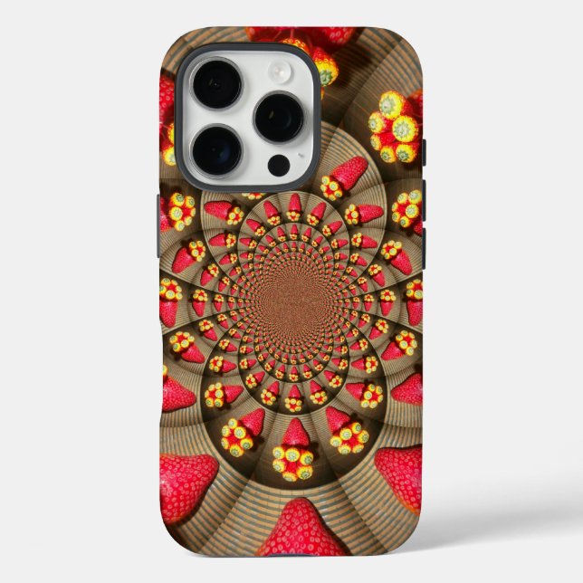 Coques Case-Mate iPhone Kaleidoscope de Fraises | Délice Rouge Coloré Art (Verso)