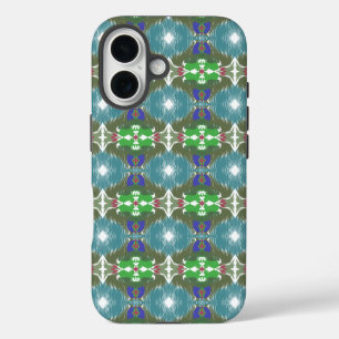 Coque Pour iPhone 16 Kaléidoscope de la marée émeraude