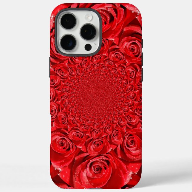 Coques Case-Mate iPhone Kaléidoscope de roses rouges | Bonne Saint-Valenti (Verso)