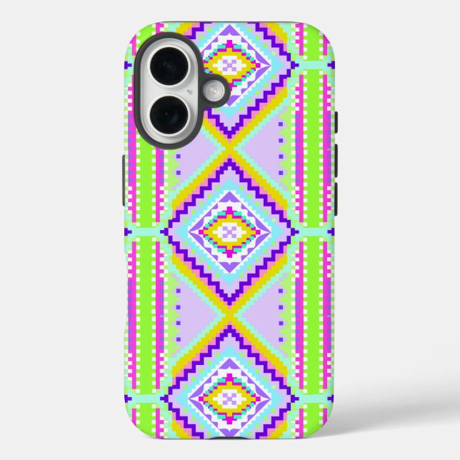 Coques Case-Mate iPhone Kaleidoscope Rêves Tribaux Néon (Verso)