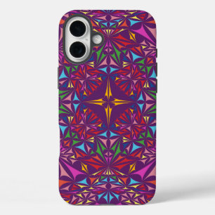 Coque Pour iPhone 16 Plus Kaleidoscope Violet Motif Orné